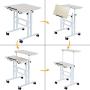 SogesHome Adjustable Laptop Desk Table 23.6inches Portable Laptop Table Computer Stand Desk Cart Tray Table, White Maple NSDUS-101-MP