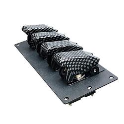 MGI SpeedWare Black 4 Toggle Switch Panel, Powder Coat Steel, Safety Flip Covers (Carbon)