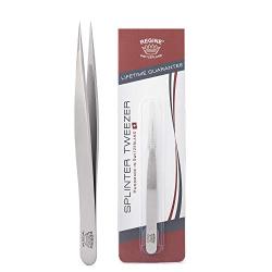 Regine Switzerland Splinter Tweezer - Handmade in Switzerland - Professional Precision Pointed Tweezer for Ingrown Hair, Splinter and Glass Removal - Stainless Steel