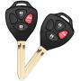 KRSCT 3-Buttons Remote Control Key Fob Fits for Toyota Rav4 2006-2010, Scion xB 2008-2012 Replaces HYQ12BBY with H Chip