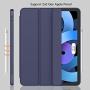 iMieet Case for New iPad Air 4th Generation 10.9 Inch 2020 with Pencil Holder [Support Touch ID and iPad 2nd Pencil Charging/Pair], Trifold Stand Smart Case with Soft TPU Back,(Dark Blue)