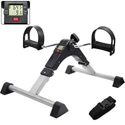 Hausse Folding Exercise Peddler Portable Pedal Exerciser with Electronic Display, Black