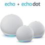 Multi Room Music Starter Kit | Echo (4th Gen) + 2 Echo Dot (4th Gen), Glacier White