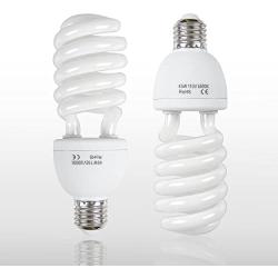 Emart Full Spectrum Light Bulb, 2 x 45W 5500K CFL Daylight for Photography Photo Video Studio Lighting