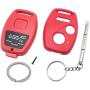 3 Buttons Replacement Key Fob Case Shell Fits for Honda Civic CR-V Fit Accord Crosstour Odyssey CR-Z Keyless Entry Remote Control Car Key Fob Cover (2 + 1 Buttons, Red)