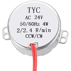 uxcell Metal Gear Synchronous Synchron Motor AC 24V 2-2.4RPM 50-60Hz CCW/CW 4W for Microwave Oven