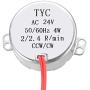 uxcell Metal Gear Synchronous Synchron Motor AC 24V 2-2.4RPM 50-60Hz CCW/CW 4W for Microwave Oven