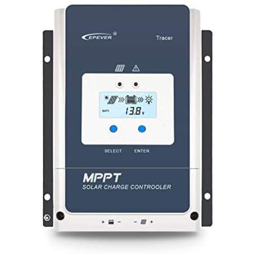 EPEVER 50A MPPT Solar Charge Controller 12V/24V/36V/48V DC Automatically Identifying System Voltage Max.PV 150V Solar Panel Regulator (Tracer 5415 an)