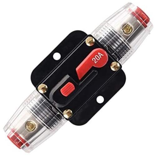 YMHTD 20A Reset Fuse 20-150AMP Inline Circuit Breaker Reset Fuse Holder for Car Audio Marine Boat Inverter Replace Fuses 12V-24V DC Breaker Switch Overload Protection Fuse