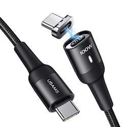 C to C 100W 5A Charging Cable, 5FT Anti Dust Magnetic Fast Charger 480 Mbps Data Transfer Nylon Braided Cord for MacBook Pro, iPad Pro, Pixel 4 XL, Samsung S20, Nintendo Switch and All Type C Devices