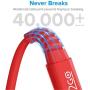 i2GO Lightning Flat Cable (4ft), iPhone Charger MFi Certified for iPhone 12/12 Pro/ 12 Pro Max/ 12 Mini/ 11 Pro Max/ 11 Pro/ 11/ X/ 8 Plus/ 8/7/ 7 Plus/iPad and More - Red