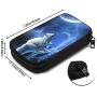 Hxuedan Ice and Fire Wolf Head The Data Cable Storage Bag is A Portable and Independent Design SuitableVFor Travelers to Place The Data Cable, Earphone and Electronic Product Data Cable Storage Bag