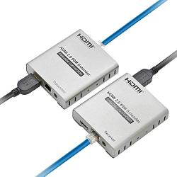Expert Connect | 4K@60HZ HDMI 2.0 Extender Over Cat5e / Cat6 / Cat7 Ethernet Cable Up to 200ft & 4K@30Hz / 1080p Up to 400ft | HDR, YUV 4:4:4, HDCP 2.2 | Loop-Out, IR Control, Cascading