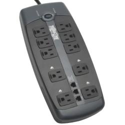 Tripp Lite TLP1008TEL 10 Outlet Surge Protector Power Strip, 8ft Cord, Tel/DSL Protection, RJ11, & Dollar 150,000 Insurance Silver