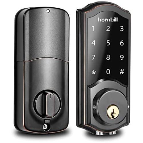 [2021 Newest] Smart Lock Front Door, Keyless Entry Door Lock with Keypad, Smart Deadbolt Lock Compatible with Alexa, Google Home, Digital WiFi Smart Doors Locks with Electric Deadbolt Touch Screen