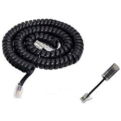 Telephone Cord Detangler,AIMIJIA Black Coiled Telephone Handset Cord 6 Ft Uncoiled(1.1 Ft Coiled) and (13FT Telephone Cord+Detangler)