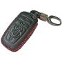 Black Hand Sewing Leather Cover Key Fob Case Protector Jacket Holder For 2017 Ford Fusion Edge F250 F350 F450 F550 2018 Explorer Expedition 5 Buttons Smart Remote Control
