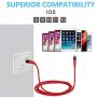 Boreguse Lightning Cable, Apple Certified, 4Pack [3.3FT 6.6FT] Nylon Braided Durable Fast sync & Charging Cord for iPhone Xs,XS Max,XR,X,8 Plus,8,7 Plus,7,6 Plus,6,6S Plus,6s,5,iPad and More(red)