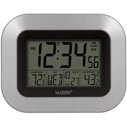 La Crosse Technology WS-8115U-S-INT Atomic Digital Wall Clock with Indoor and Outdoor Temperature