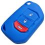 Qty(2) Alegender Silicone 3-Btn Flip Key Cover Fob Case Skin Remote Jacket Holder Protector for 2018 2019 Jeep Wrangler JL Black Blue