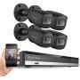 Amcrest HD 1080-Lite 4CH Video Security Camera System -Four 1280x720P IP67 Outdoor Cameras, 65ft Night Vision, Hard Drive Not Included, Supports AHD, CVI, TVI, 960H & IP Cameras (AMDVTENL4-4B-B)