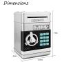 HeQiao Piggy Bank Password Safe Electronic Auto Scrolled Paper Money Banks Digital Coin Bank Money Box (Silver)
