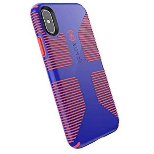 Speck Products CandyShell Grip iPhone Xs/iPhone X Case, Cyber Blue/Grapefruit Orange