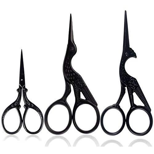 BIHRTC 3Pairs Scissors 4.5 Inch Embroidery Scissors Small and 3.6 Inch Little Sewing Scissors Stainless Steel Sharp Pointed Scissors Shears for Craft Office Household Needpoint Scissors