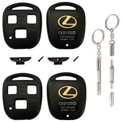 Key Shell Replacement for Lexus 3 Buttons Keyless Entry Smart Remote Control Car Key Fob Shell with Multi-Function Screwdriver Fit for Lexus GS GX is LS LX RX SC (Black+Black)