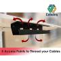 Under Desk Cable Management Tray (Pack of 2), Black, 2 Mounting Options Tape/Screws, Organizer Rack for Cords/Wires/Power Strip/Power Bricks, Built Sturdy and Wide to Fit All Your Under Desk Clutter