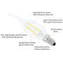 Lamsky E14 European Base LED Filament Candle Light Bulb,2W 6000K Daylight 200LM,C35 Bent Tip Flame Shape,20W Incandescent Equivalent,Non-dimmable,4 Pack