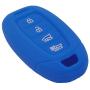 WEIBISS 2 Pack 4 Buttons Smart Rubber Key Fob Remote Cover Keyless Entry Case Holder Protector Skin Compatible with Hyundai Kona Azera Grandeur IG, Black Blue