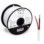 Voltive 14/2 Speaker Wire - 14 AWG/Gauge 2 Conductor - UL Listed in Wall (CL2/CL3) and Outdoor/In Ground (Direct Burial) Rated - Oxygen-Free Copper (OFC) - 100 Foot Spool - White