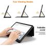 DTTO Case for iPad Air 4 2020, iPad 10.9 Case, Double-fold Folio Stand Shockproof TPU Back Cover with Built-in Apple Pencil Holder - Auto Wake/Sleep and Multiple Viewing Angles, Dark Black