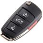 Keyless Entry Remote Key Fob for Audi A3 A4 A6 A8 TT Q7 S6 Quattro, 4 Button Entry Remote Control Replacement for MYT8Z0837231, 4D0837231E, 4D0837231P (NO Chips)