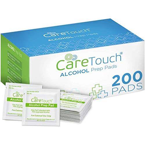 Care Touch Sterile Alcohol Prep Pads, Medium 2-Ply - 200 Alcohol Wipes