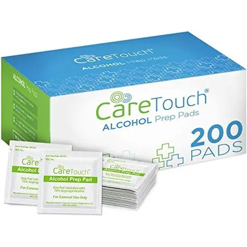 Care Touch Sterile Alcohol Prep Pads, Medium 2-Ply - 200 Alcohol Wipes