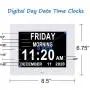 [2020 Newest] Digital Day Calendar Clocks 3 Medicine Reminders Extra Large 8 Inch Non-Abbreviated Day Date Month Senior Clock for Demenia Eldarly Memory Loss Vision Impaired Clock