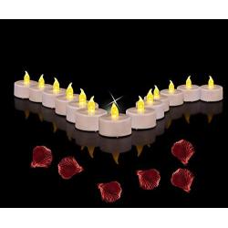Battery Operated Tea Lights Candles: 24 Pack Realistic and Bright Flickering Holiday Gift Flameless LED Electric Candles for Seasonal & Festival Party Home Decoration Warm White (Warm Yellow)