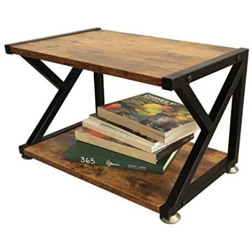 Wood Printer Stand, Multipurpose Storage Shelf for Home, Office, Printer Desk with 4 Cushion, 2 Tier (ins)