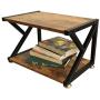 Wood Printer Stand, Multipurpose Storage Shelf for Home, Office, Printer Desk with 4 Cushion, 2 Tier (ins)