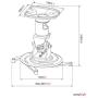 AMER Projector Mount - Universal Ceiling Bracket LCD DLP Tilt 360° Swivel 30lbs (White)