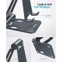 Nulaxy Phone Stand, Fully Foldable, Adjustable Desktop Phone Holder Cradle Dock - Grey