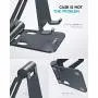 Nulaxy Phone Stand, Fully Foldable, Adjustable Desktop Phone Holder Cradle Dock - Grey