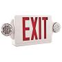 Lithonia Lighting LHQM R M6 LED Thermoplastic Casing Emergency Exit Sign With 2-Round Head Lamp, 180 Lumens, 120 Volts, 4 Watts, Red