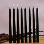 Datomarry Pack of 12 Black Body Flickering Flameless Taper Candles,11 inch Warm White Glow Plastic Battery Powered Realistic Christmas Candles Lights