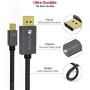 Mini DisplayPort to DisplayPort(Mini DP to DP) Cable, 6.6 Feet,4K@60Hz / 2K@144Hz, iVANKY DisplayPort to Mini DisplayPort(Thunderbolt Compatible) Cable - Grey