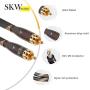 SKW Audiophiles RCA Cable, 2RCA Male to 2RCA Male HiFi System Subwoofer Converter Adapter with Diameter 7mm(16.4ft/5M,Black,Nylon)
