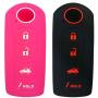 Coolbestda 2Pcs Rubbber 4buttons Smart Key Fob Remote Cover Case Protector Keyless Skin Jacket Holder for Mazda 3 6 CX-5 CX-7 CX-9 MX-5 Miata