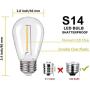 EMITTING Shatterproof & Waterproof S14 Replacement LED Light Bulbs –1W Equivalent to 10W, White Warm 2200K Outdoor String Lights Vintage LED Bulbs, E26 Base Edison LED Light Bulbs (S14-15PACK)